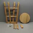 Linon Natural Barstool with Round Seat, 24-Inch, Natural 