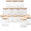 10 OZ Thick Candle Jars for Making Candles 15 Pcs, Empty Jars with Wood Lids for Candle Making, Sample Container, Clear