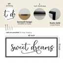 YWJKWLGS Sweet Dreams Wall Decor Sign 40x15 Inch Handwritten Art for Bedroom & Kids Room 40x15 Inch Above Over Bed Rustic Modern Farmhouse Large Wooden Framed Wall Hanging Art (Black)