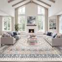 zesthome 10x14 Area Rugs for Living Room,Non-Slip Backing Washable Rugs,Vintage Large Area RugStain Resistant Home Decor Rug (Multi,10'x14')