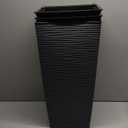 Mueller Janska M-Resin Heavy Duty Tall Planter, Indoor/Outdoor Grande Plant, Tree, Flower Pot, 2-Piece Set, 24”, Modern Design, Built-in Drainage, Dark Gray