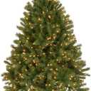 National Tree Company 4.5 ft Pre-Lit Downswept Douglas Fir Artificial Christmas Tree, 450 Clear Lights, 525 Tips, Includes Stand, Green