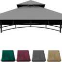 Grill Gazebo Replacement Cover 5x8 Ft Canopy Top Compatible with Grill Gazebo Frame Model L-GG001PST-F,L-GG001PST-H,L-GG001PST-F2 (Gray)