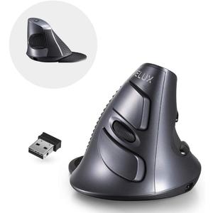 DeLUX Rechargeable Ergonomic Wireless Mouse Silent, 1600DPI, Reduce Hand and Wrist Pain, Vertical Mouse with USB Receiver and BT 5.0, 6 Buttons and Removable Palm Rest (M618G DB-Black)