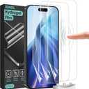 3 Pack Flexible Film for iPhone 17 Pro Max Screen Protector[NOT GLASS], Non-breakable Soft TPU Hydrogel Film for iPhone 17 Pro Max, Invisible Thin, Scratch Resistant, Self-Healing