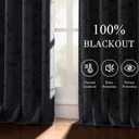 ChrisDowa 100% Blackout Floral Curtains 108 Inches Long 2 Panels for Bedroom Living Room Grey Flower Patterned Room Darkening Thermal Insulated Soundproof Grommet Window Treatments Drapes,52X108