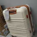 Kono Luggage Set 4 Piece Carry On Hardside Luggage with TSA Lock Spinner Wheels Lightweight PC+ABS Carry On Suitcase Cream White (Carry-On Travel Set (DB/TB/12/20"))