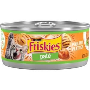 Purina Friskies Wet Cat Food Pate, Poultry Platter - (Pack of 24) 5.5 oz. Cans (EXP 06/30/28)