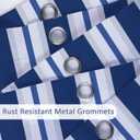 SASTYBALE Boho Farmhouse Shower Curtain, Water Resistant Vintage Fabric Bathroom Curtains, Machine Washable Country Abstract Style for Bathtub Decor with 12 Hooks, 72x72 Inch (Blue Stripe)