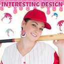 Liliaafar 244 Pcs Ice Cream Drip Baseball Earring Party Favor Gifts Bulk DIY Faux Leather Earrings Making Kit Ice Cream Drip Baseball Party Decorations for Beginner Women Baseballs Mom Craft Supplies