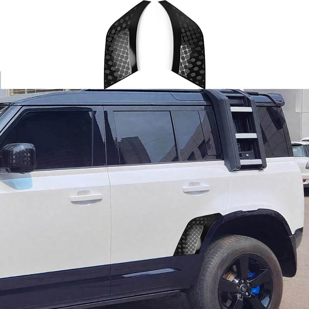 Rear Bumper Side Scuff Plates for Land Rover Defender 2020-2025 | Gloss Black ABS Anti-Scratch Protection Cover Trim Kit |Defender 110 130 Accessories | Easy Installation| Decoration Armor