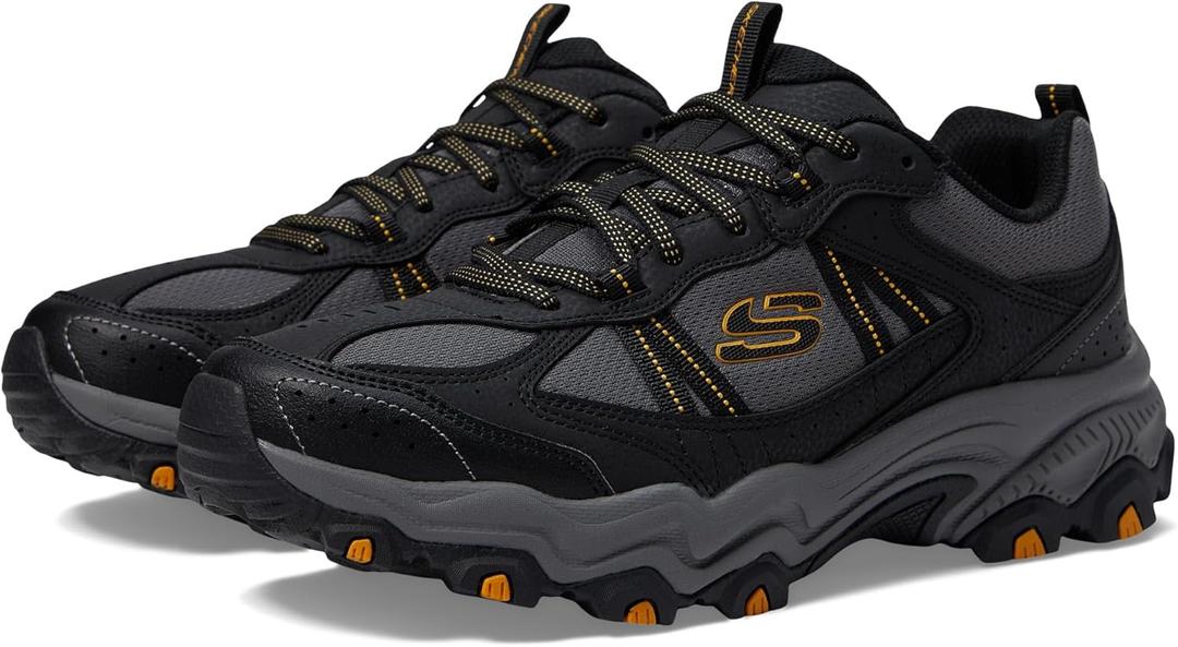 Skechers Men's Stamina Upper Stitch Sneakers (13 Wide, Black/Charcoal)