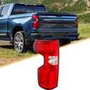 LED Tail Lights Compatible with 2019-2023 Chevy Silverado 1500 Left Driver Side Taillight Brake Rear Lamp Red Clear Lens with Bulb