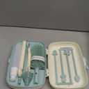 Momcozy Bottle Brush Set - Baby Bottle Cleaner Kit with Silicone Brush, Nipple Brush, Straw Brush, Soap Dispenser, Drying Rack - 7 in 1 Bottle Cleaning Tool for Home and Travel, Green (Classic Style)