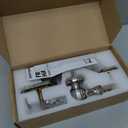 Motovecor Front Door Handleset Entry Door Handle Set with Cove Knob for Right and Left Handed Sided Doors, Interior and Exterior Entrance Passage Lock, Satin Nickel