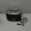 Mueller Retro Toaster 2 Slice with 7 Browning Levels and 3 Functions: Reheat, Defrost & Cancel, Stainless Steel Features, Removable Crumb Tray, Under Base Cord Storage, Black