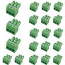 20 PCS 3.81mm 3 Pin Phoenix Type Quick Connector PCB Screw Terminal Block Plug Connector for 28-16AWG Cable