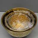 Gold Mixing Bowls Hammered Mixing Bowl Set, Stainless Steel Golden Finish Decorative Serving Bowls for Kitchen, 3 Piece Salad Bowl for Prepping Cooking Baking Serving Gold Serving Bowls for Home Decor