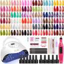 NAIL POLISH KIT with U V Lamp and Drill Starter Kit 36 Colors Gel Nail Polish Nail Art Gel Manicure Kit