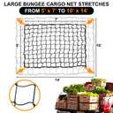 Seven Sparta 5’ x 7’ Bungee Cargo Net Stretches to 10' x 14' for Truck Bed, Pickup Bed, Trailer, Trunk, SUV with 16 Bonus D Clip Carabiners Car Organizer Net for Large Loads (Black, 5'x7')