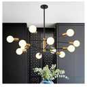 RUIYEY Modern Chandelier Ceiling Light Fixture Sputnik Chandeliers Gold and Black Farmhouse Chandelier Over Table 12Light Height Adjustable Chandeliers for Dining Room, Living Room,Kitchen Island