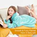 Aemicion Wearable Blanket Hoodie for Kids Super Soft Warm Oversized Hooded Blanket Sweatshirt Hoodie Blanket for Boys Girls Teal, Size: Kids