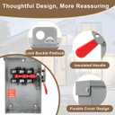 Upgrade3P 60 Amp Disconnect,New Add Ground Design,Disconnect Switch Non-Fuse,NEMA 3R Standard,Heavy Duty Steel Material,Rust and Corrosion Resistant,for Indoor and Outdoor,120/240v,10-Year Warrnaty