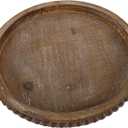 Minkissy Rustic Round Wood Tray Decorative Serving Trays for Table Kitchen Counter Centerpiece Round Handles