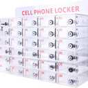 30 Slots Clear Cell Phone Locker,Acrylic Cell Phone Organizer Phones Storage Cabinet Wall Mounted with Door Locks Keys for Factory Office School 12.9X20.6X7.2inch