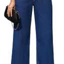 AVAMO Wide Leg Jeans Woman Stretchy Pull On Sweatpant Jeans for Women High Elastic Waist Trendy Straight Denim Pants XL