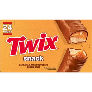TWIX Snack Size Caramel Cookie Crunch Milk Chocolate Candy Bars, 0.75 Oz | Easy snacking, chocolate candy bars for on the go, individually wrapped candy, snack size, milk chocolate bars (EXP 01/01/27)