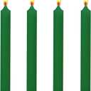 8 inch Taper Candles 4 Pack - Metallic Taper Spiral Candle Taper Candles - Unscented Dripless and Smokeless Home Dcor - Dinner, Party, Wedding, Halloween, Churches (8 inch, Green)