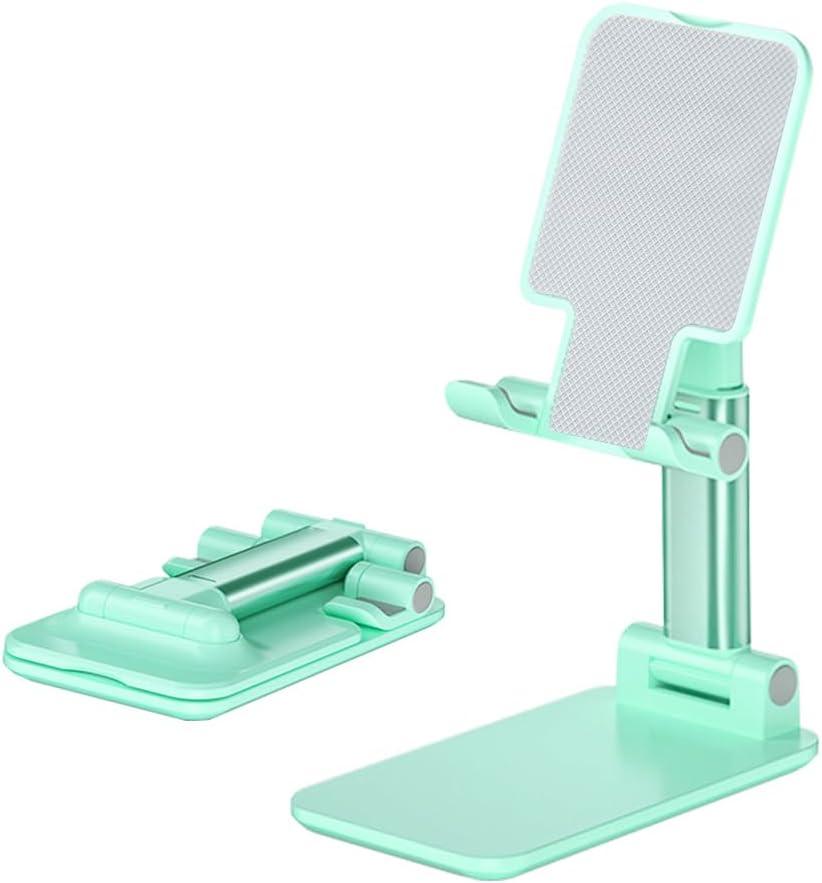 Fancial Cell Phone Stand, Angle Height Adjustable Cell Phone Holder with Silicon Pad for Desk Fully Forldable Mobile Phone Holder Compatible with All Mobile Phones