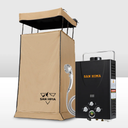 SAN HIMA Camping Shower Tent Awning Instant Fold-Out With 8L Gas Hot Water Heater