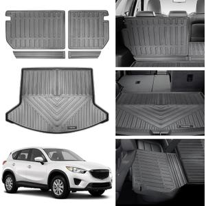Vanseno Backrest Mat and Cargo Liner Compatible for 2013-2016 MazdaCX-5 Trunk Mat Back Seat Protector All Weather Protection for 2013 2014 2015 2016 Mazda CX5 Accessories (Backrest Mat+Trunk Mat)