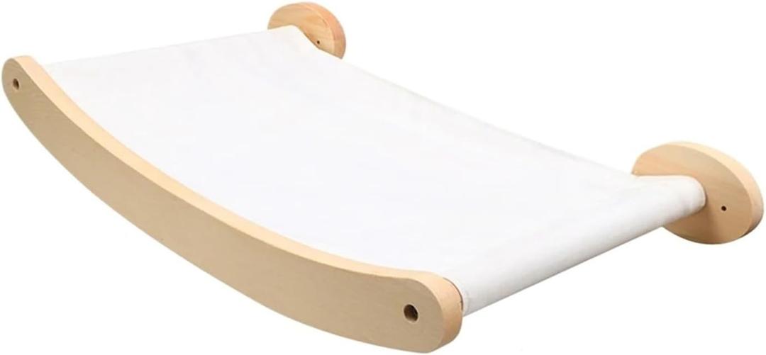 Wall-Mounted 50cm Cat Climbing Frame, Sisal Scratch Post with Ladder, Hammock & Indoor Cat House(Hammock 1)