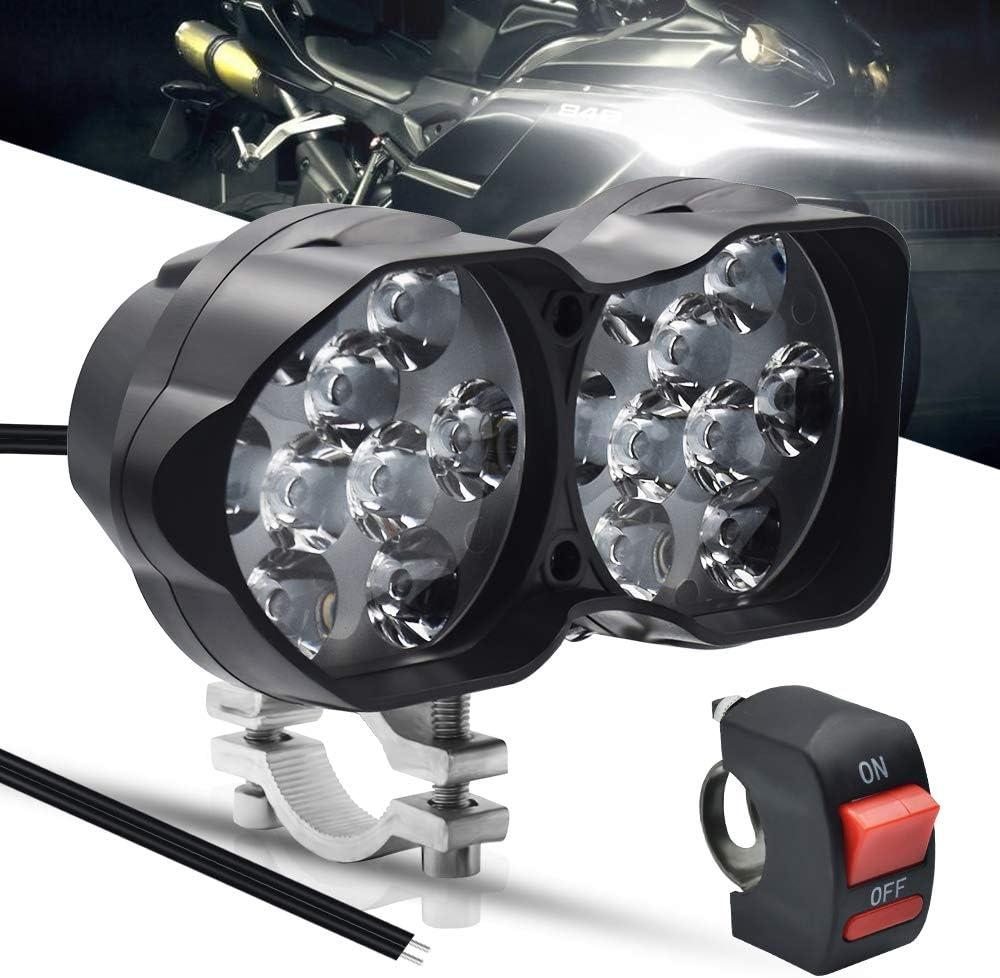 Motorcycle Driving Lights 3000LM Super Bright 18SMD Chips Sport Lights Waterproof for Cars ATV Bike Yamaha UTV Truck Boat DC9-85V,Xenon White.(1-Pack). Motorcycle Driving Lights 3000LM Super Bright 18SMD Chips Sport Lights Waterproof for Cars ATV Bike Yamaha UTV Truck Boat DC9-85V,Xenon White.(1-Pack).