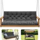 Porch Swing Cushions,Outdoor Cushions 3 Seater Replacement with Backrest, Waterproof Thickened Bench Cushion with Ties for Porch, Patio,Outdoor, Backyard and Garden(Dark Gray 60 * 40 in), 60x 40 inches