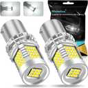 2Pcs 1156 LED Reverse Light Bulb White, 1141 1003 7506 P21W BA15S CANBUS Error Free Anti Hyper Flash 2016 89SMD 4000LM Extremely Bright Automotive Replacement Light Bulbs