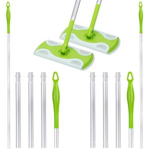 2-Pack Extra Long Detachable Mop Handles, Green, Compatible with Swiffer Dry & Wet Mops, Easy to Install & Replace