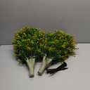 Giegxin 4 Pack 23.6'' Artificial Boxwood Topiary Ball Tree with Orange Fruit, Outdoor Faux Shrubs with Ground Spike No Maintenance Fake Bushes for Home Front Door Porch Fall Winter Garden Yard Decor