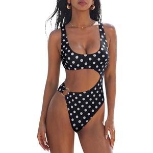 SUUKSESS Women Sexy One Piece Tummy Control Swimsuit Cutout Backless Bathing Suit L