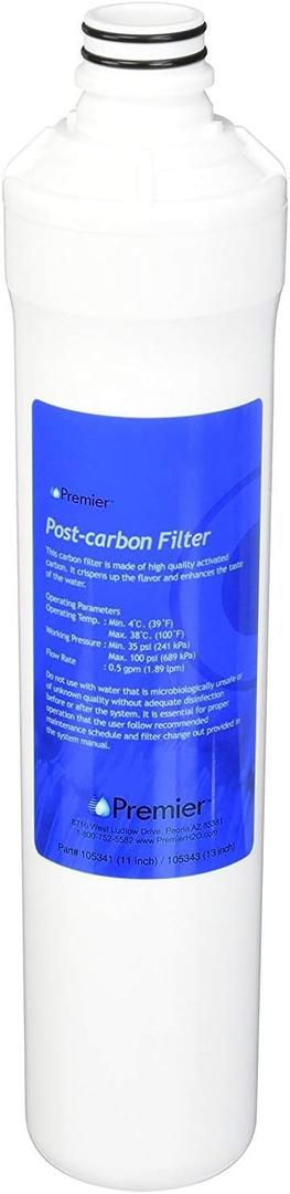 Watts Premier 5-Micron Activated Carbon Post-Filter for RO Pure/Pure Plus/Zero Pure Plus Reverse Osmosis System, Final Polishing Water Filter Replacement, Push Button Assembly