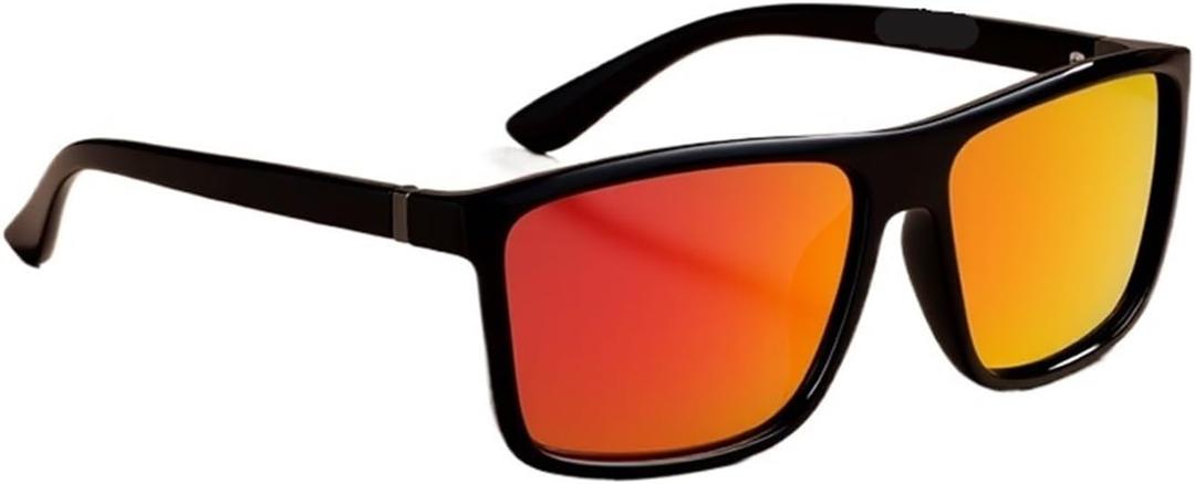 Glasses Classic Square Polarized Sunglasses Men Women Retro Black Sun Glasses Male Female Fashion Summer Accessories(Red)