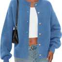 PRETTYGARDEN Cardigan for Women 2026 Fall Fashion Long Sleeve Trendy Button Down Work Office Sweaters Cute Winter Jacket (M)