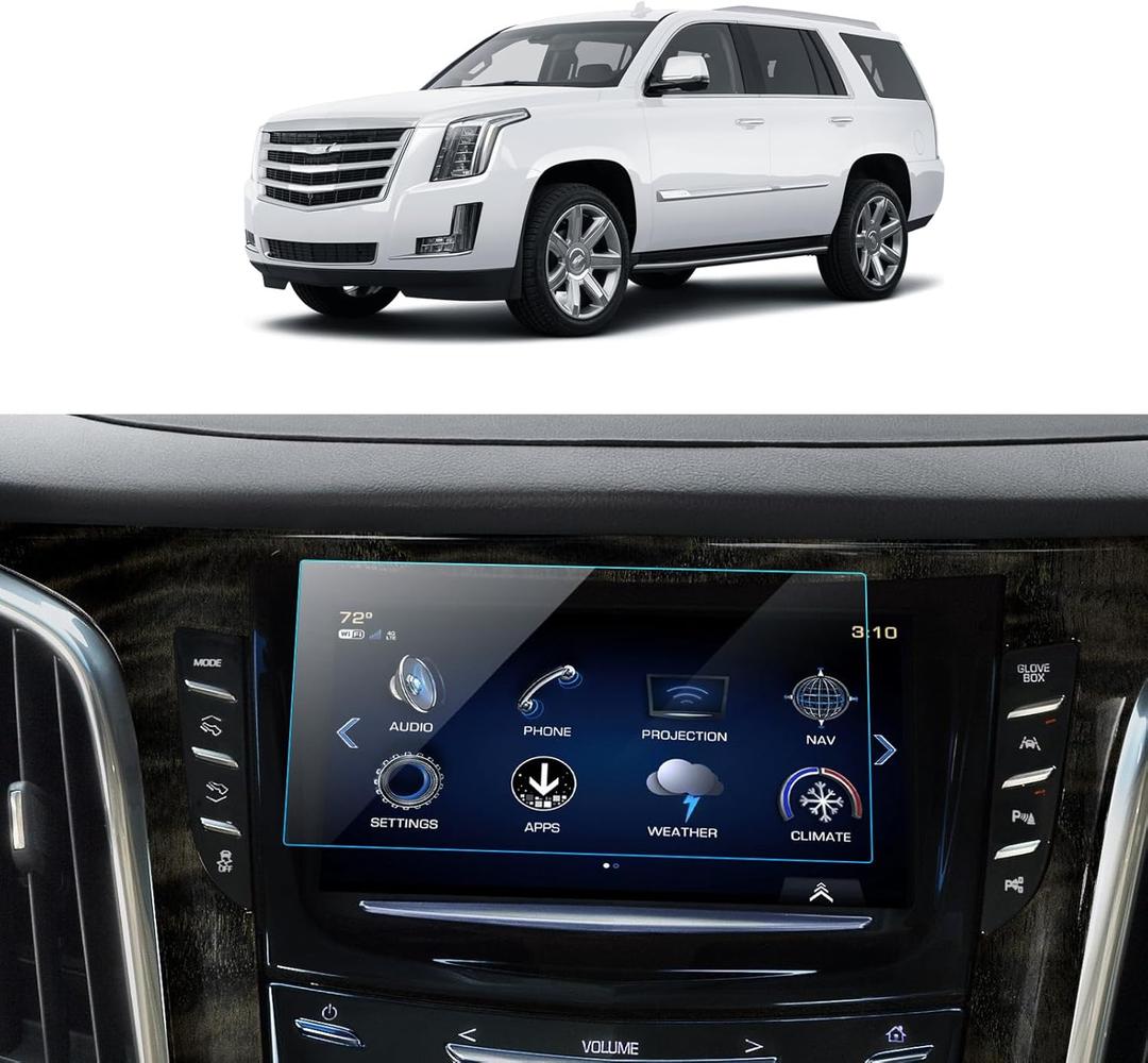 Car Screen Protector for 2013 2014 2015 2016 2017 2018 2019 Cadillac ATS/SRX Accessories Navigation Touchscreen Protector Film Tempered Glass HD Clear Anti-Glare 8''