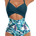 Eomenie Women's One Piece Swimsuits Tummy Control Cutout High Waisted Bathing Suit Wrap Tie Back 1 Piece Swimsuit L