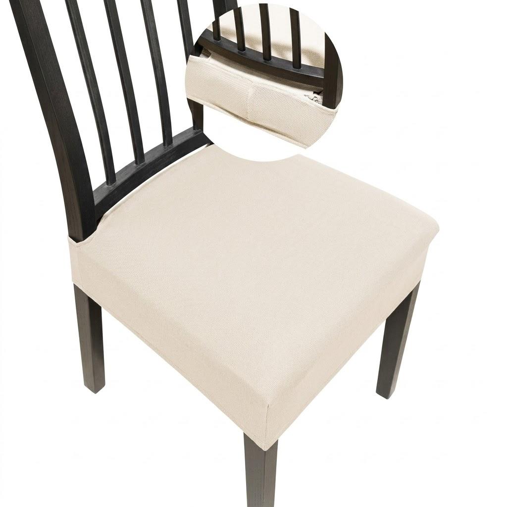 DREAHOTEXTIL Dining Chair Covers, Seat Covers for Dining Room Chairs Set of 4, Stretch Kitchen Chair Covers, Removable Washble Dining Room Chair Seat Cover, Chair Slipcovers Protector (Beige, with Zipper)