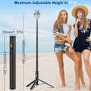 57" Automatic Phone Tripod, Extendable Selfie Stick for iPhone, Portable Cell Phone Stand Mount Holder with Remote Control for Selfie Stick TIK Tok Travel Vlog Live Broadcast Video Recording Black (WS-22001-10 Pro)