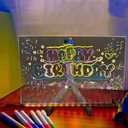 LED Note Board with Colors, Illuminated Acrylic Information Marker Board with Light,Equipped with Adjustable Bracket and 7-Color Pens, Valentine's Day Gift LED Drawing Board (30 * 20 cm)